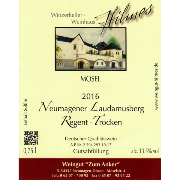 2016er Neumagener Laudamusberg 0,75 l  Weingut Hilmes