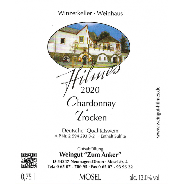 2020er Hilmes Chardonnay 0,75 l Weingut Hilmes